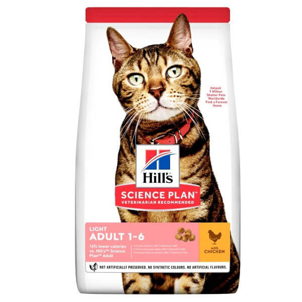 Hill's Science Plan Light Adult Cat Food with Chicken 1.5kg Pet Bliss