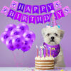 Dog Birthday Banner Kit Purple